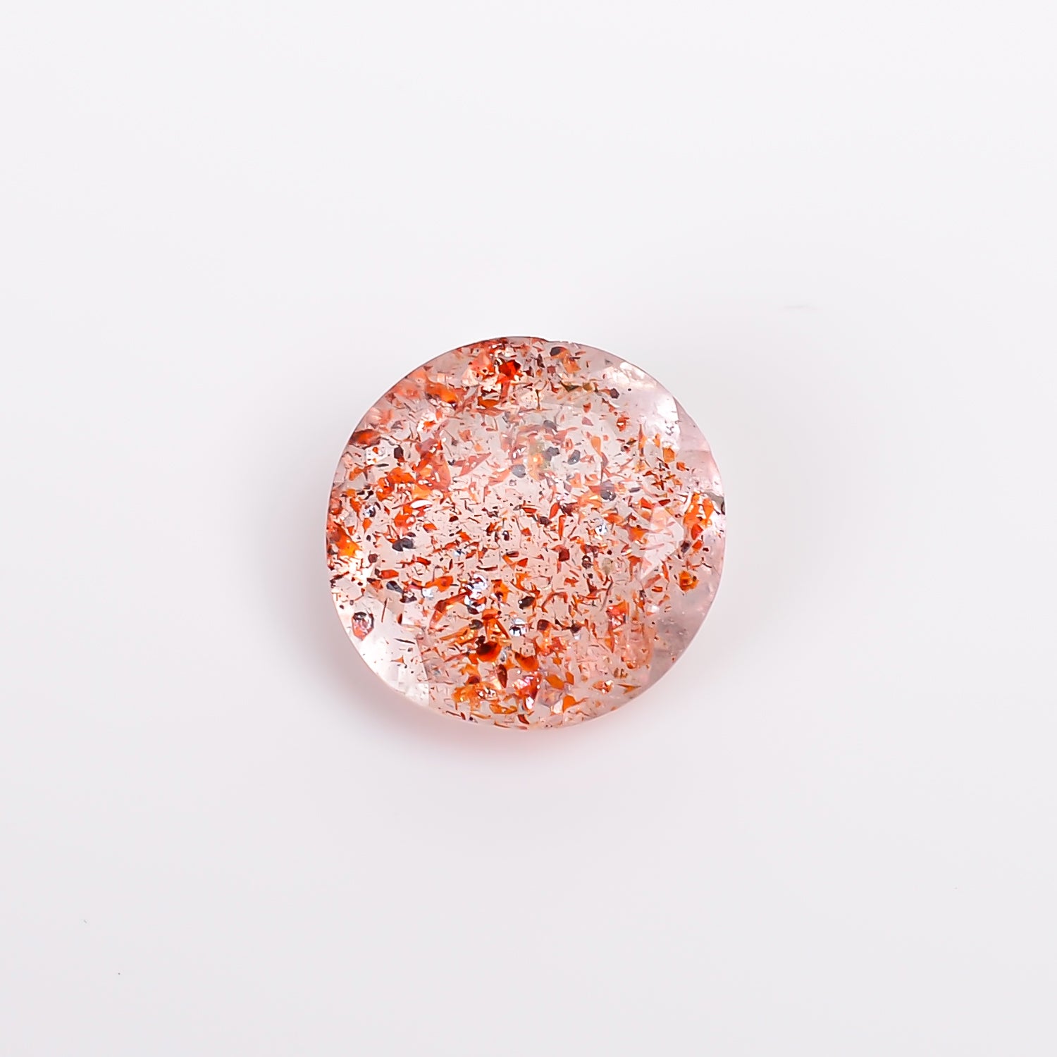 elestial hematite quartz round shape cut stone loose gemstone